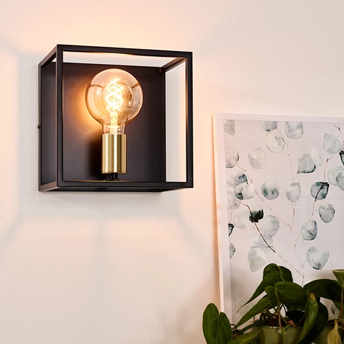 Lucide RUBEN - Wall light - 1xE27 - Black - atmosphere 1